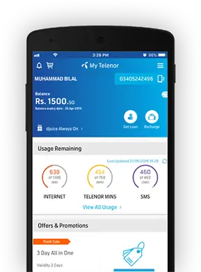 Why My Telenor App interface preview